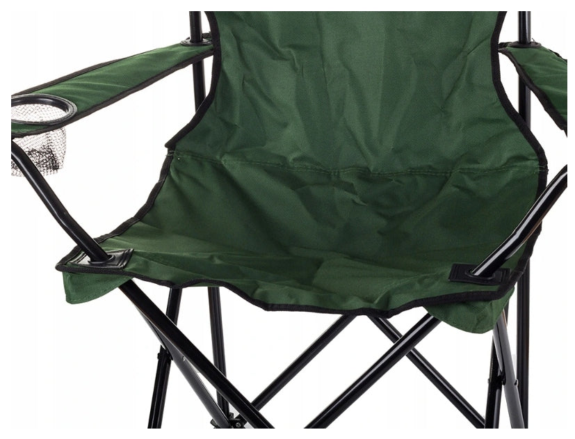 Scaun pliabil camping sau pescuit Sersimo, suport pahar, verde