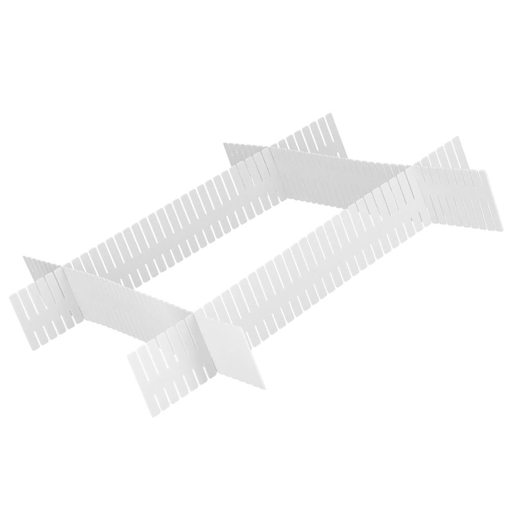 Organizator pentru sertar cu 4 separatoare, 46x7cm, alb