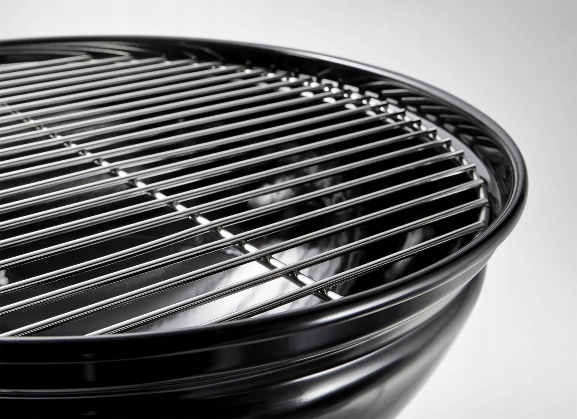 Gratar rotund, din otel, cu suport cromat, tava din inox, 43x37cm, negru