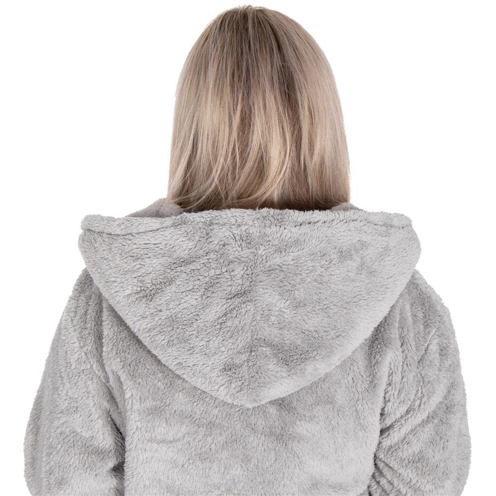 Halat de baie pentru femei pana la genunchi, cu gluga, marimea L/XL, gri