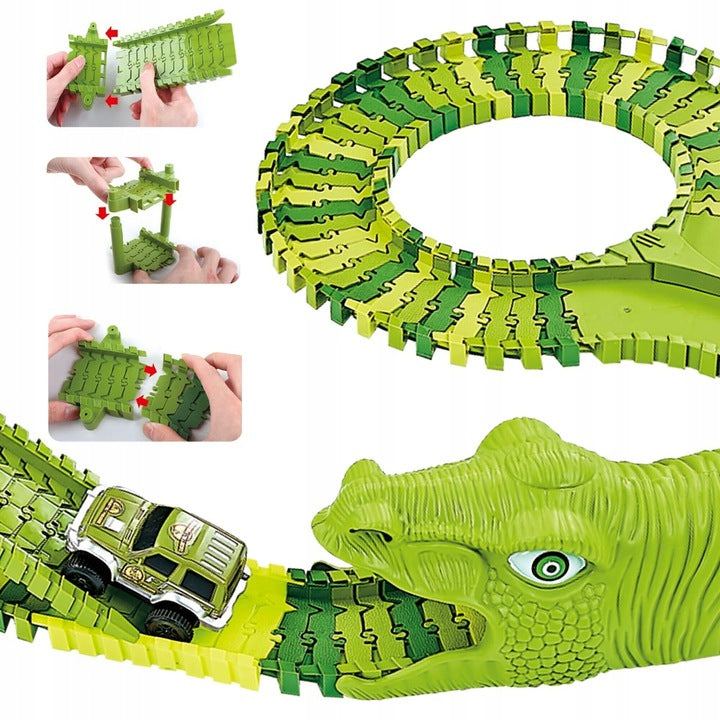 Circuit masinute Dinosaur Park, cu 320 de piese, pista configurabila
