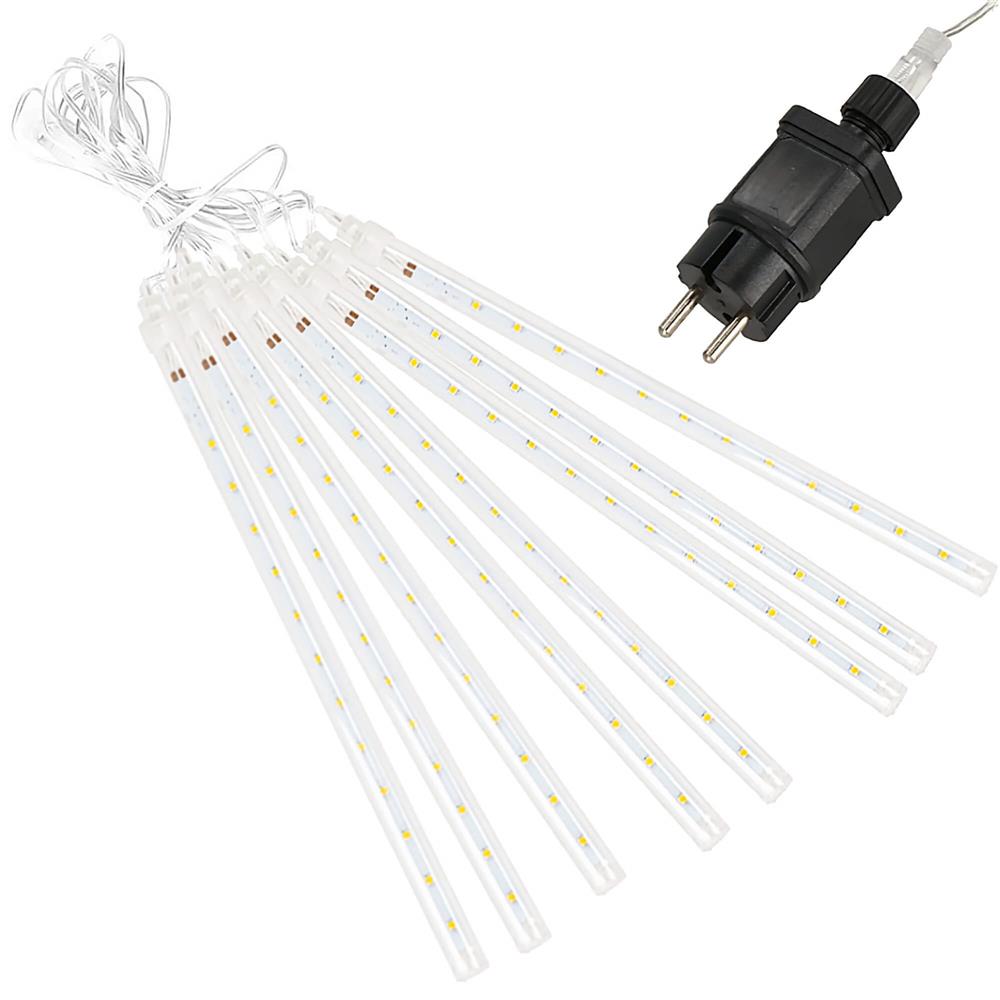 (DL) Instalatie de Craciun, 8 tuburi, 30cm, 144 LED, ploaie de meteoriti, galben