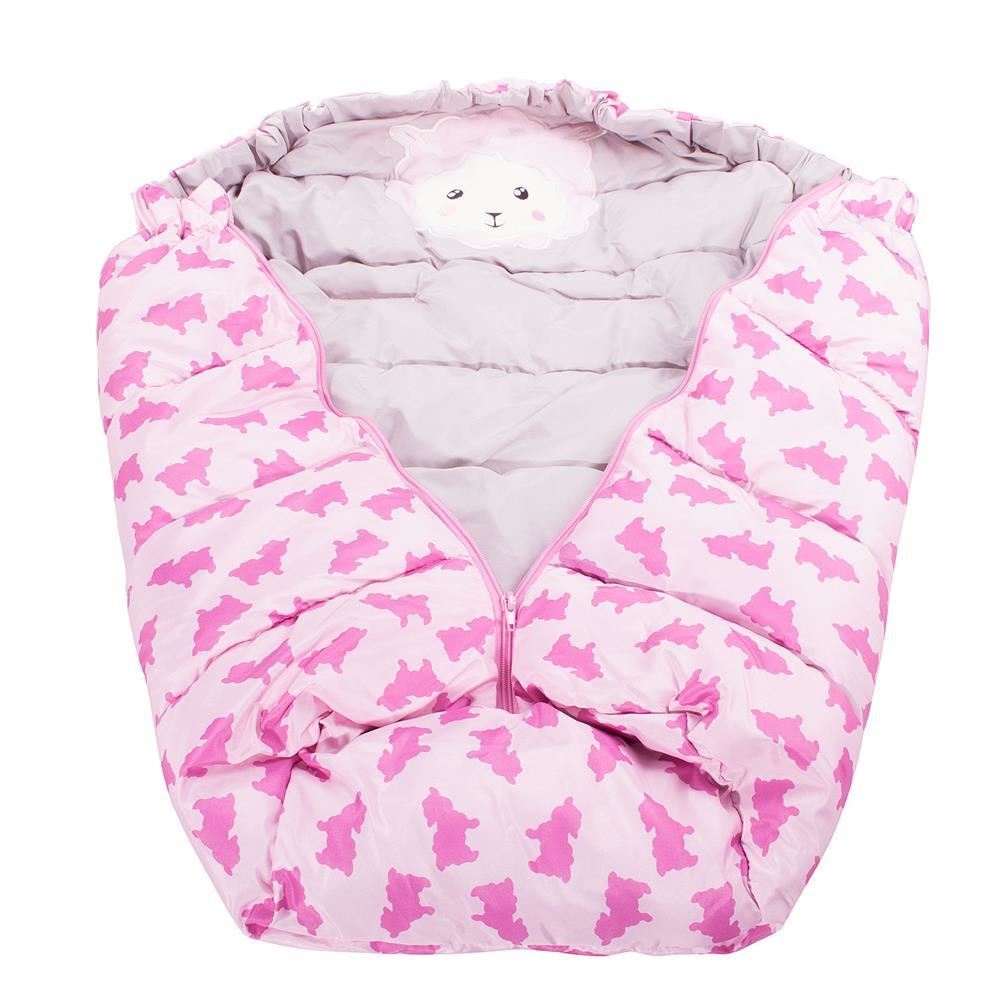 Sac iarna pentru carucior model universal, 80x45cm, roz