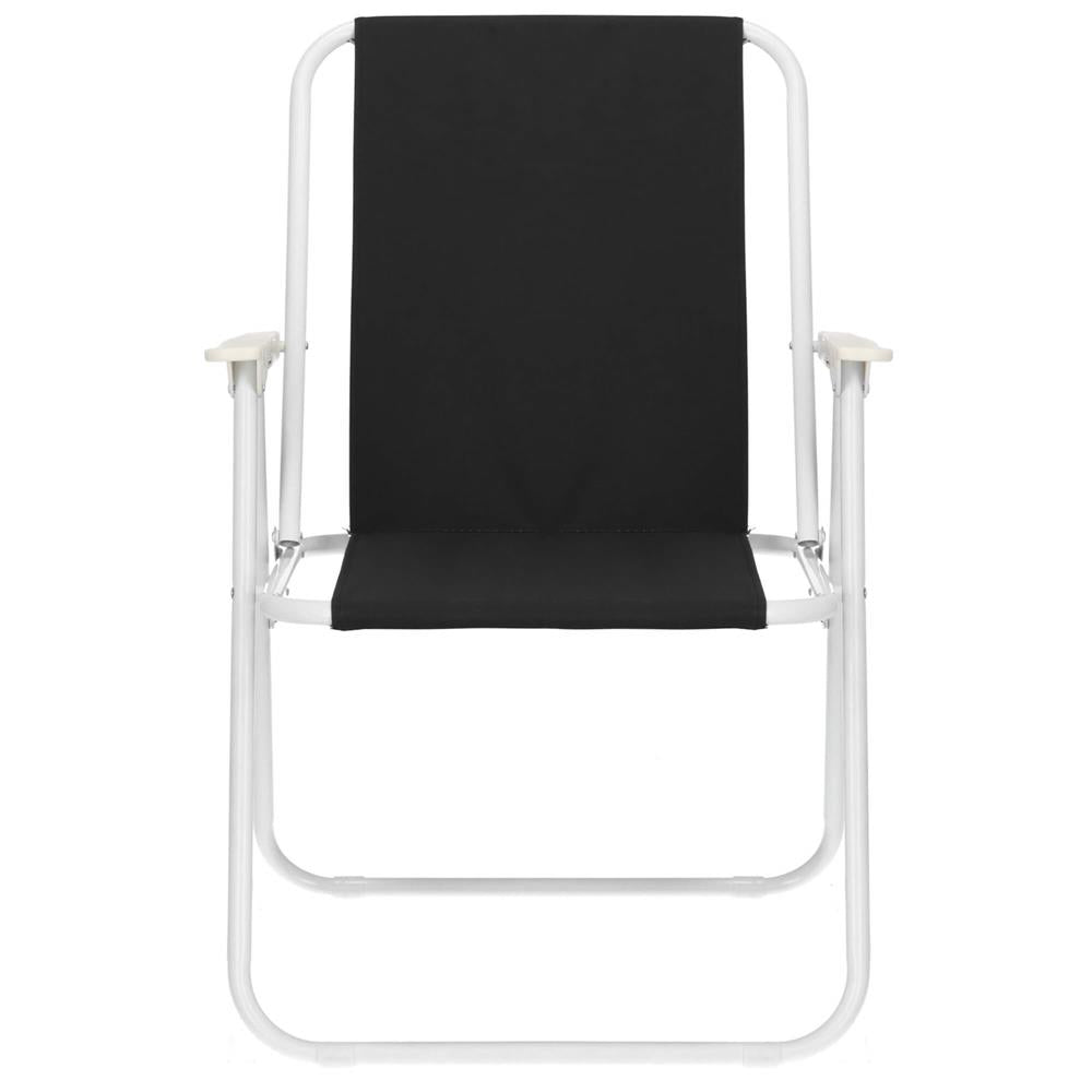 Scaun de plaja Sersimo, pliabil, 100kg, 52x73cm, negru alb