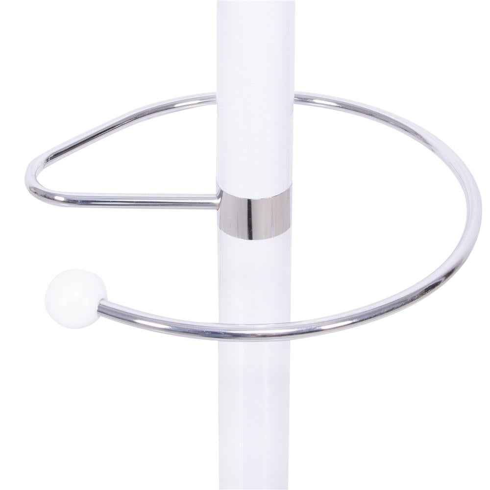 Cuier tip pom din metal Sersimo, 12 agatatoare, 174cm, alb