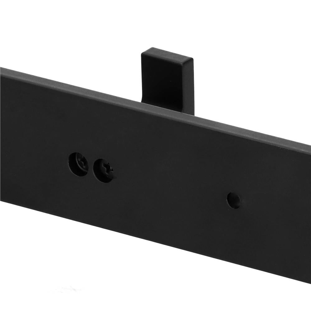 Cuier de baie pentru prosoape cu 2 sisteme instalare, aluminiu, 5 agatatori, 45x4cm, negru