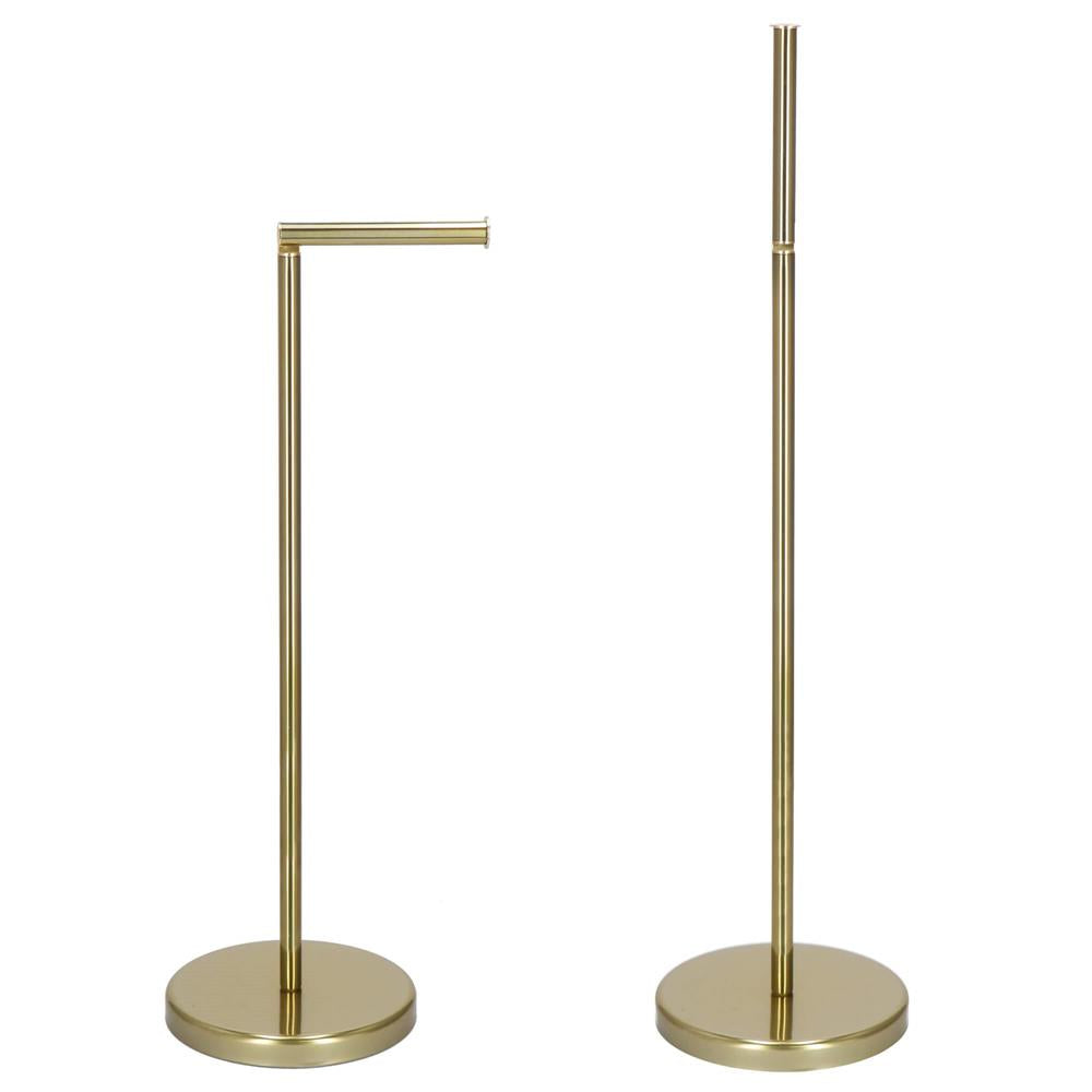 Suport hartie igienica 2 in 1 cu tija mobila, 68.5cm, auriu - 5