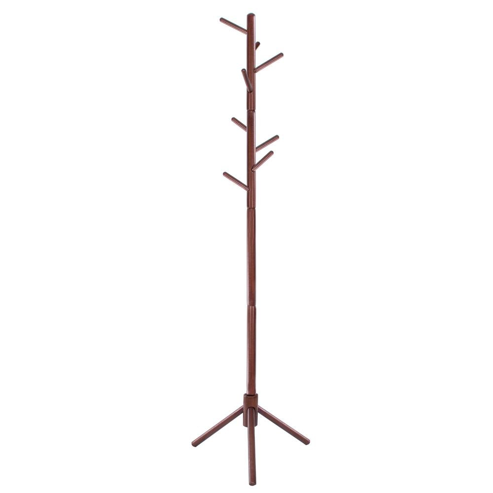Cuier tip pom din lemn Sersimo, 8 agatatoare, 175cm, maro