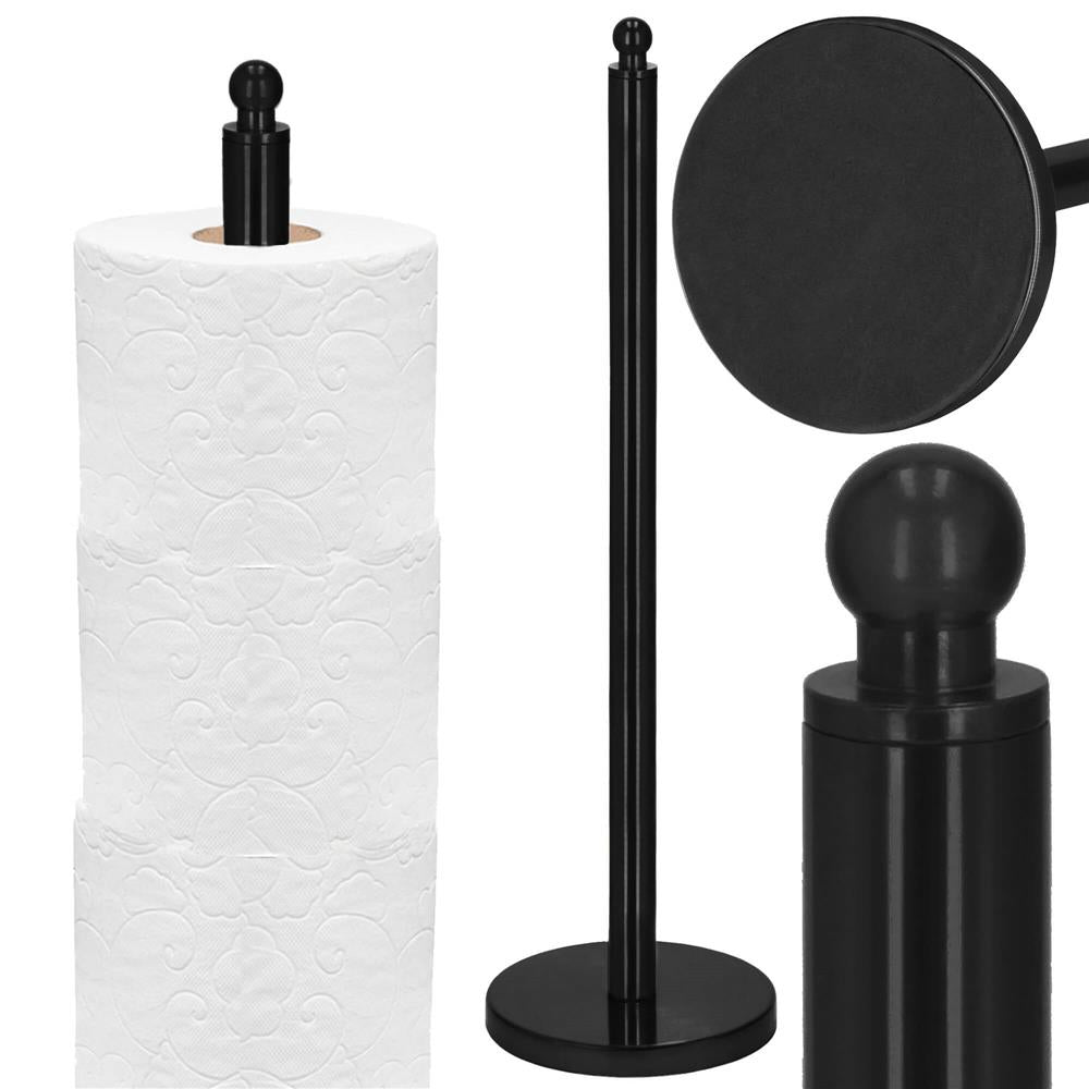 Suport hartie igienica tip tija, 52cm, negru mat - 5