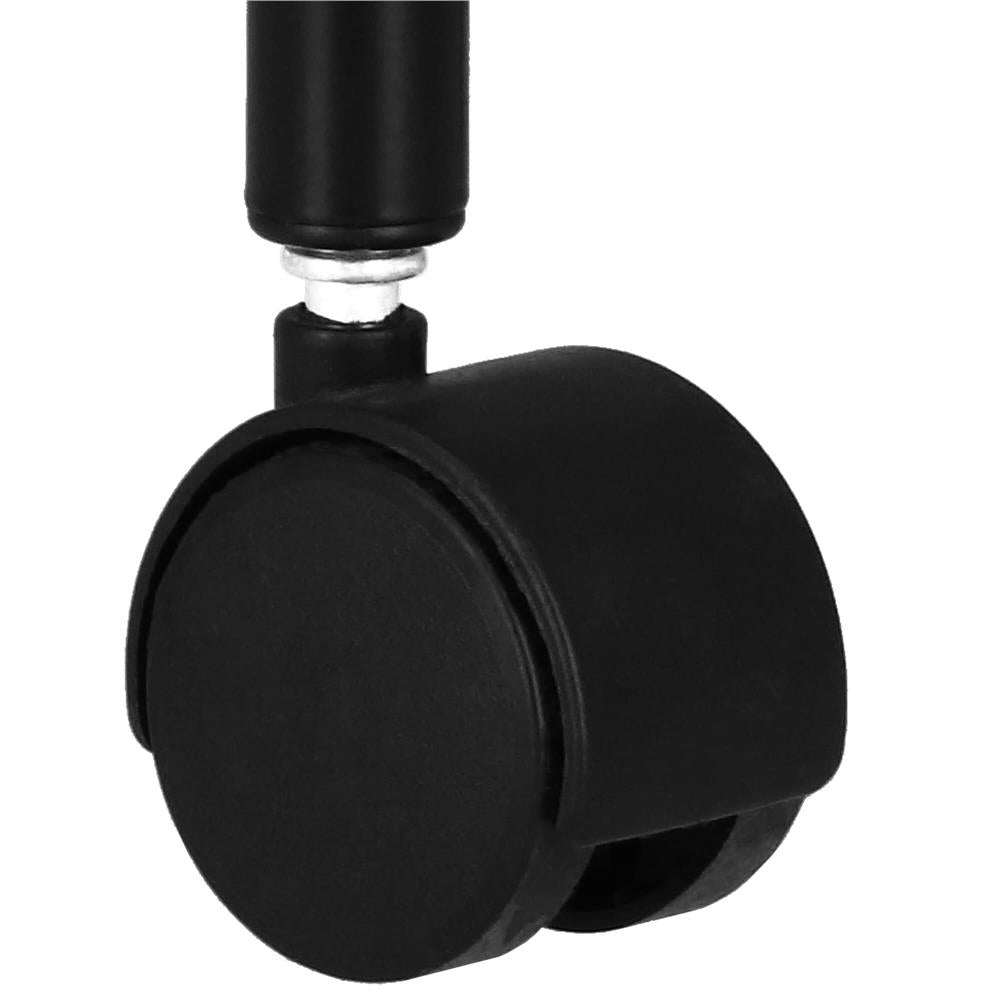 Raft metalic mobil tip carucior pentru bucatarie, 4 polite si 4 agatatori, negru, 44x26x85cm