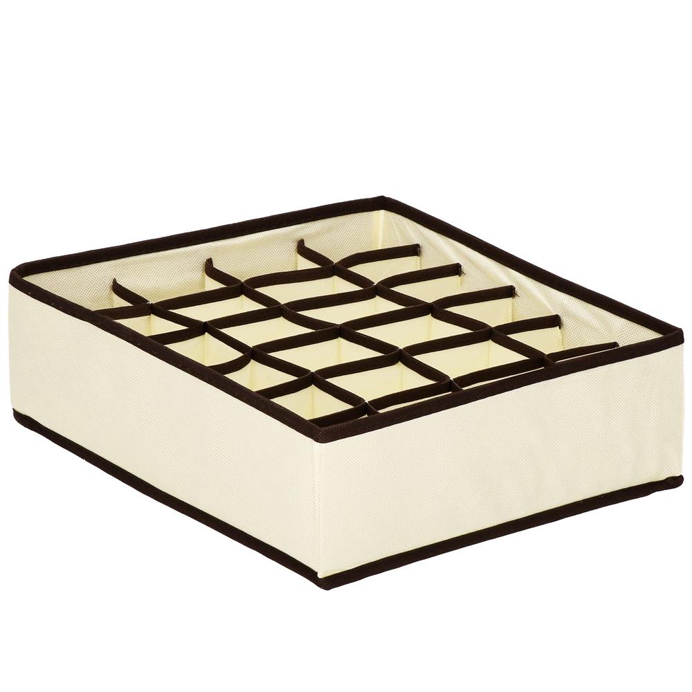Set 4 organizatoare Sersimo sertar pentru sosete/lenjerie, crem