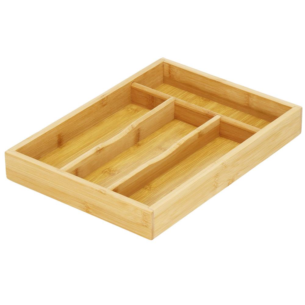 Organizator tacamuri si ustensile bucatarie, bambus, 25x34x4.5cm