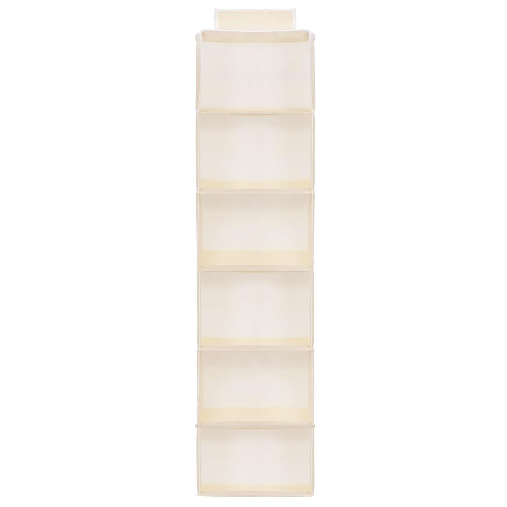 Organizator dulap Sersimo, 6 compartimente, textil, 120cm, crem