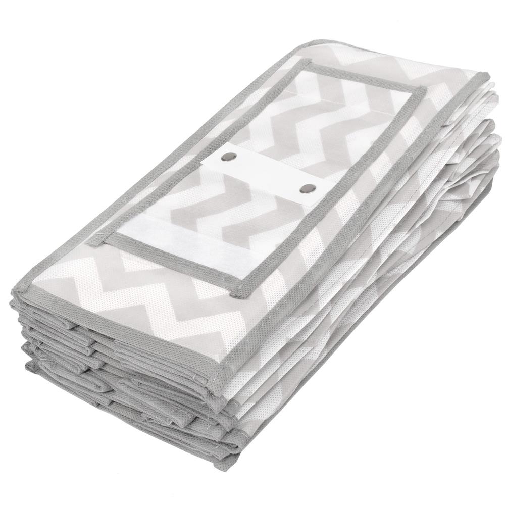 Organizator dulap Sersimo, 10 compartimente, textil, 120cm, alb gri