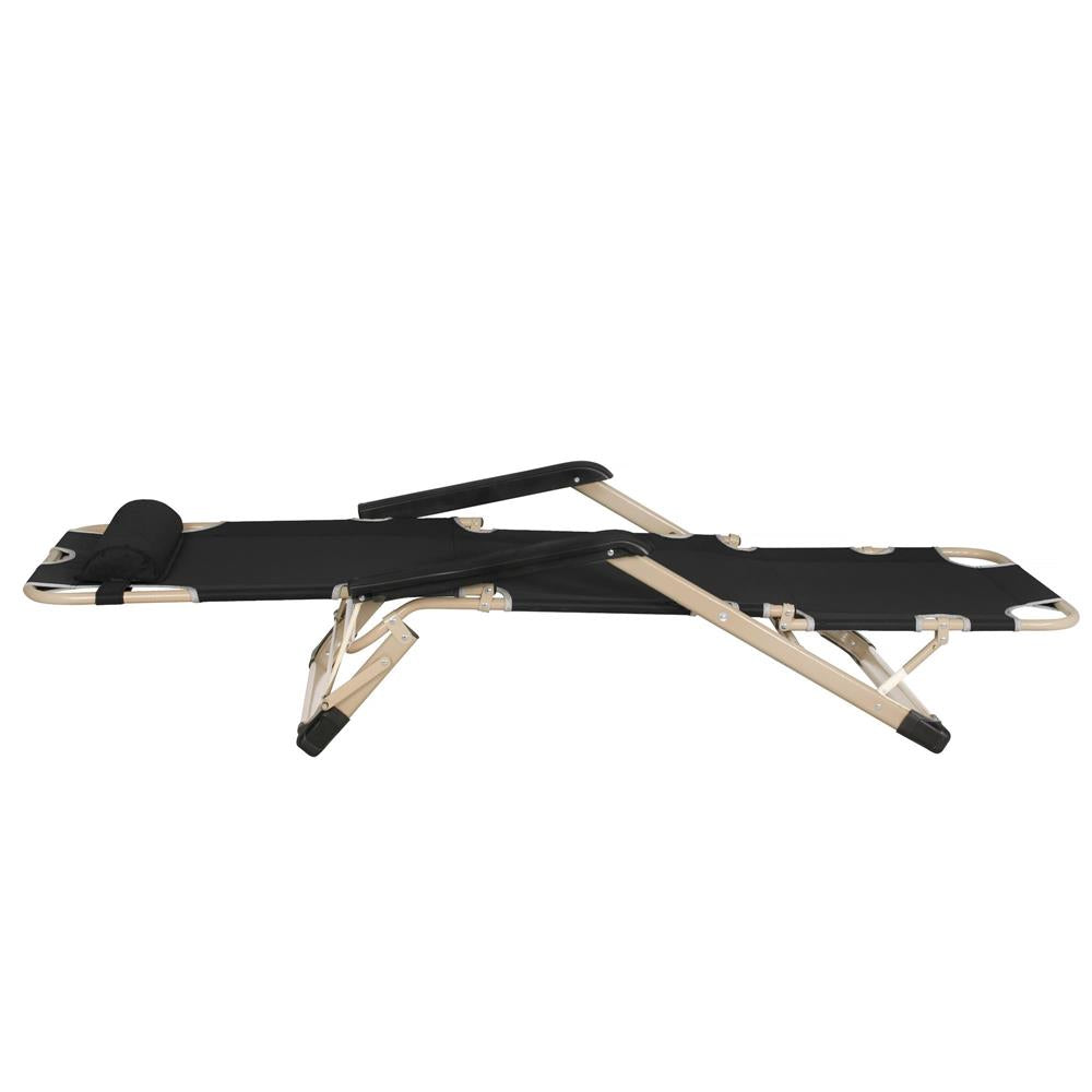 Sezlong pliabil SERSIMO GC037, 90x65x175cm, negru