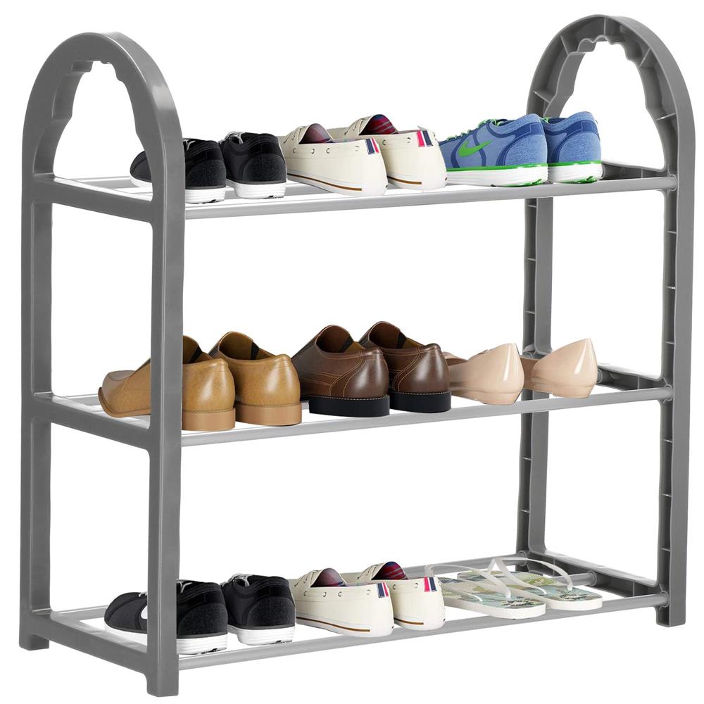 Pantofar PVC si metal, Sersimo cu 3 rafturi, 49x48cm, gri