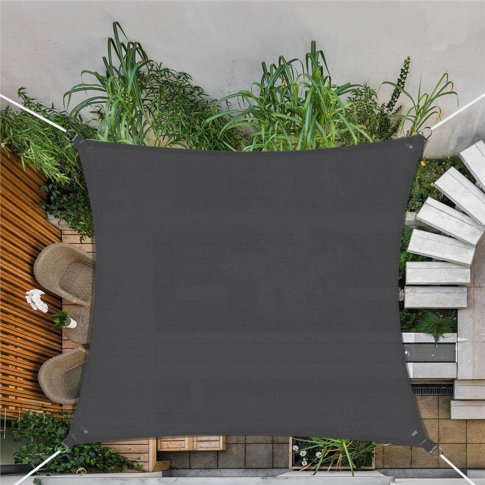 Copertina prelata de soare, patrata, impermeabila cu protectie UV, 4x4m, gri inchis