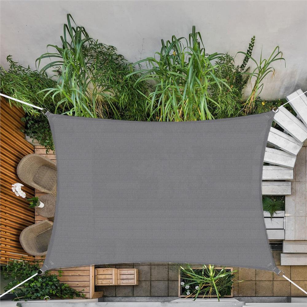 Copertina prelata de soare, dreptunghiulara, impermeabila cu protectie UV, 5x4m, gri deschis