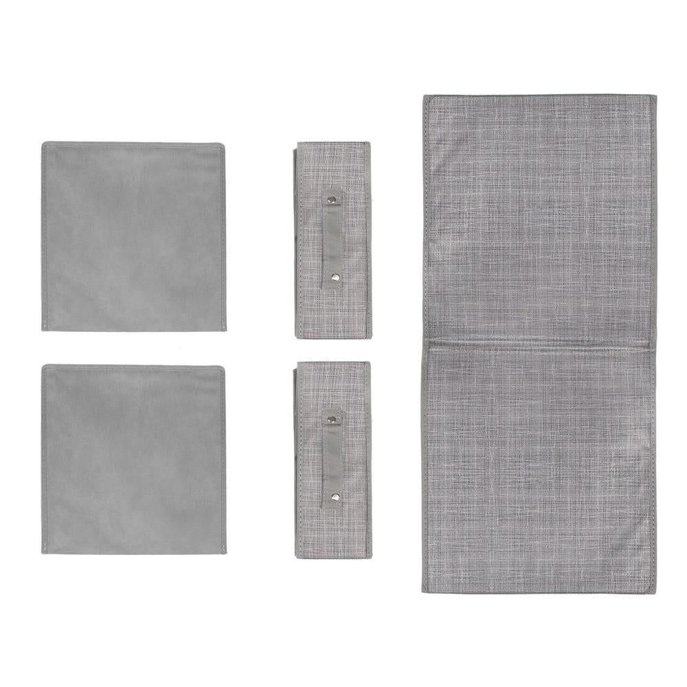Organizator dulap tip lada cu 2 sertare, Sersimo, textil, gri