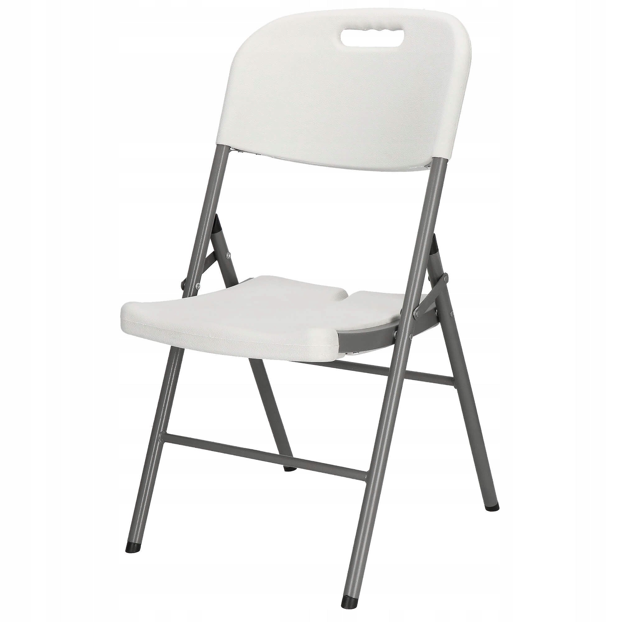 Scaun pliant din plastic pentru catering sau terasa, sarcina 150kg, alb
