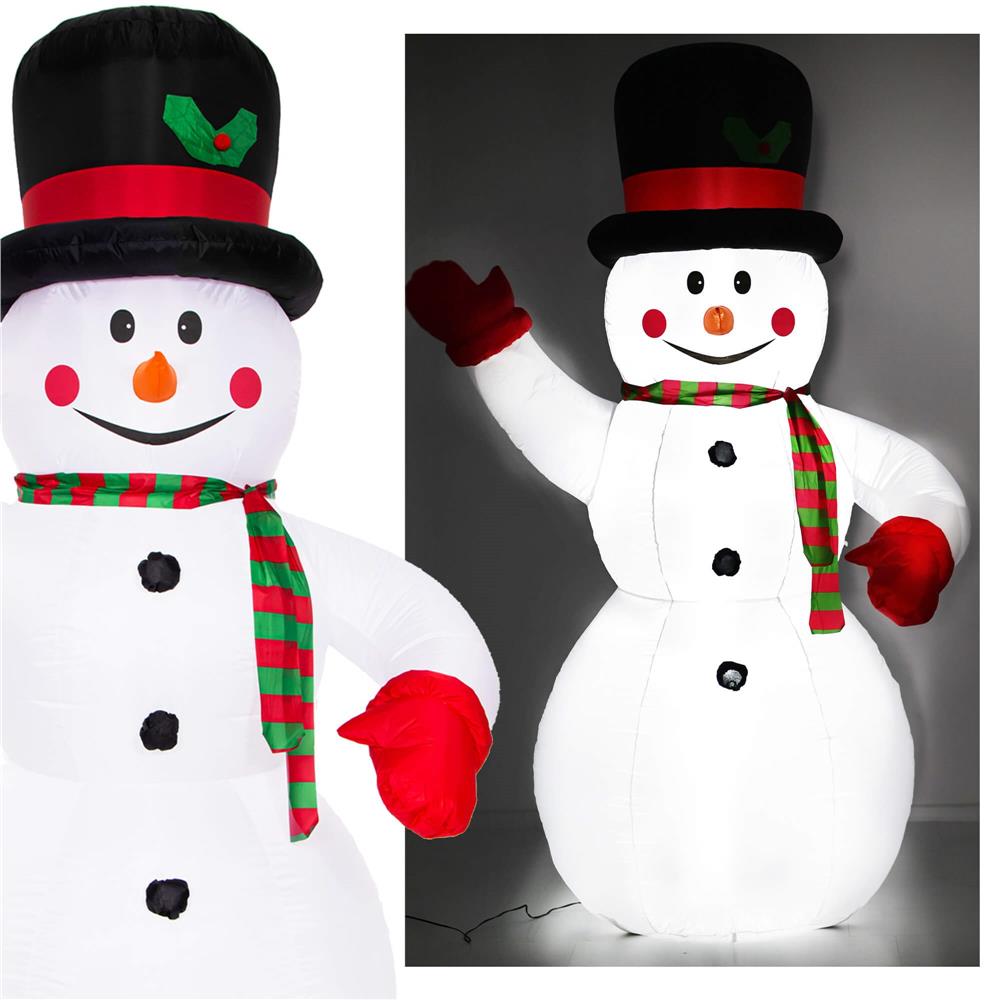 Figurina Craciun Om de Zapada, gonflabila, cu iluminare LED, umflare automata, 240cm