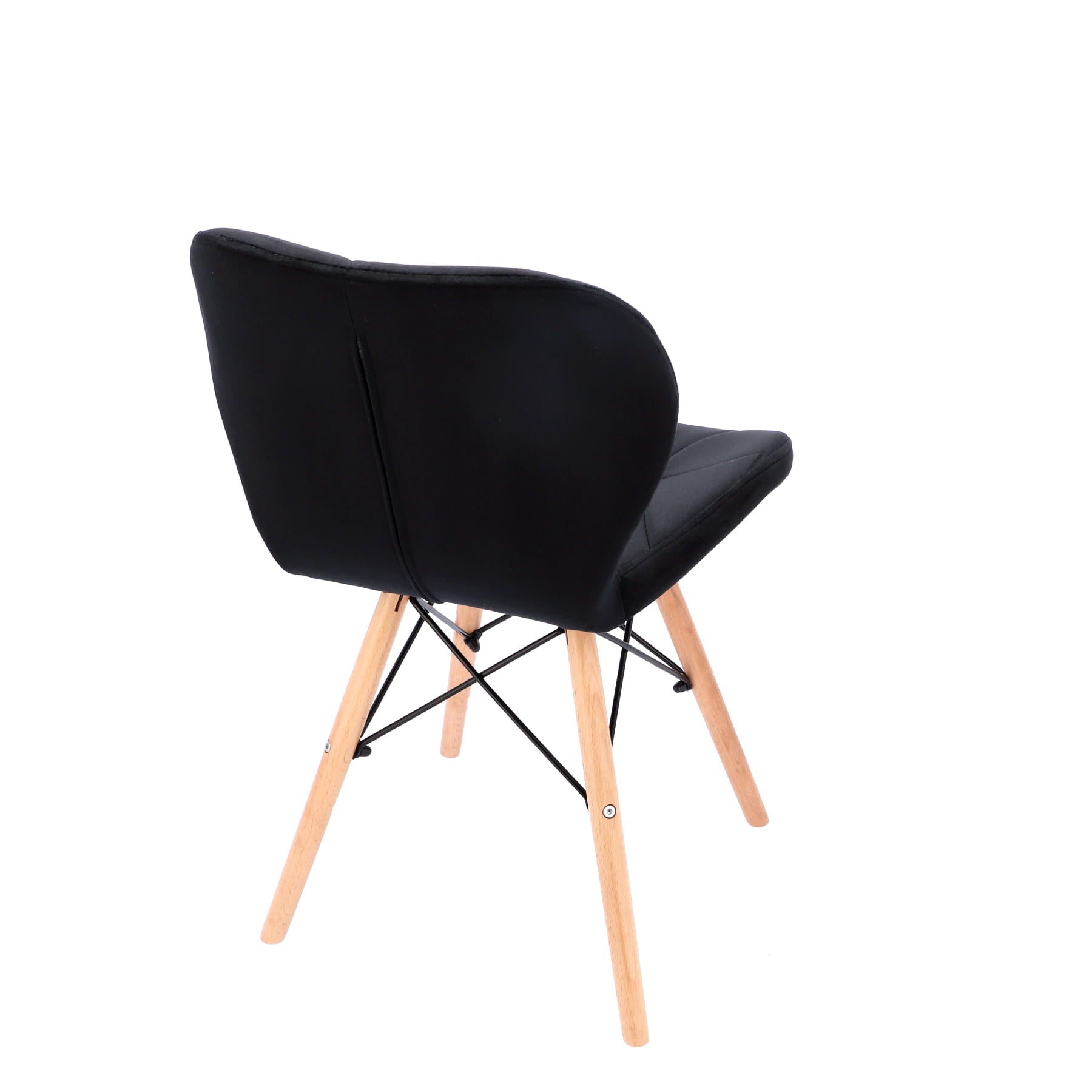 (DL) Scaun dining Velvet pentru bucatarie tapitat cu catifea, 46x50x73cm, negru