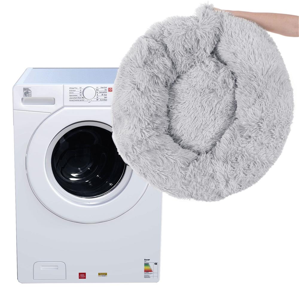 Pat Sersimo pentru caini si pisici, cu husa detasabila, gri, diametru 100cm