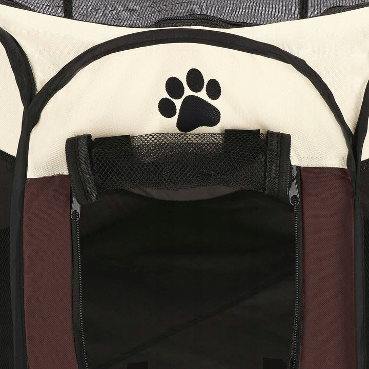 Tarc pliabil pentru animale de companie, diametru 73cm, bej maro