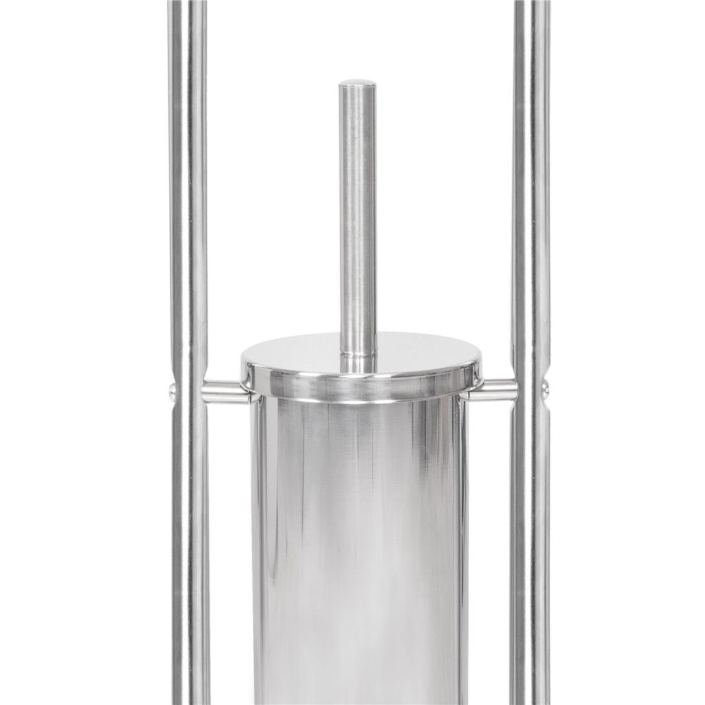 Stand cu perie WC si suport hartie igienica, inox, 72cm, argintiu