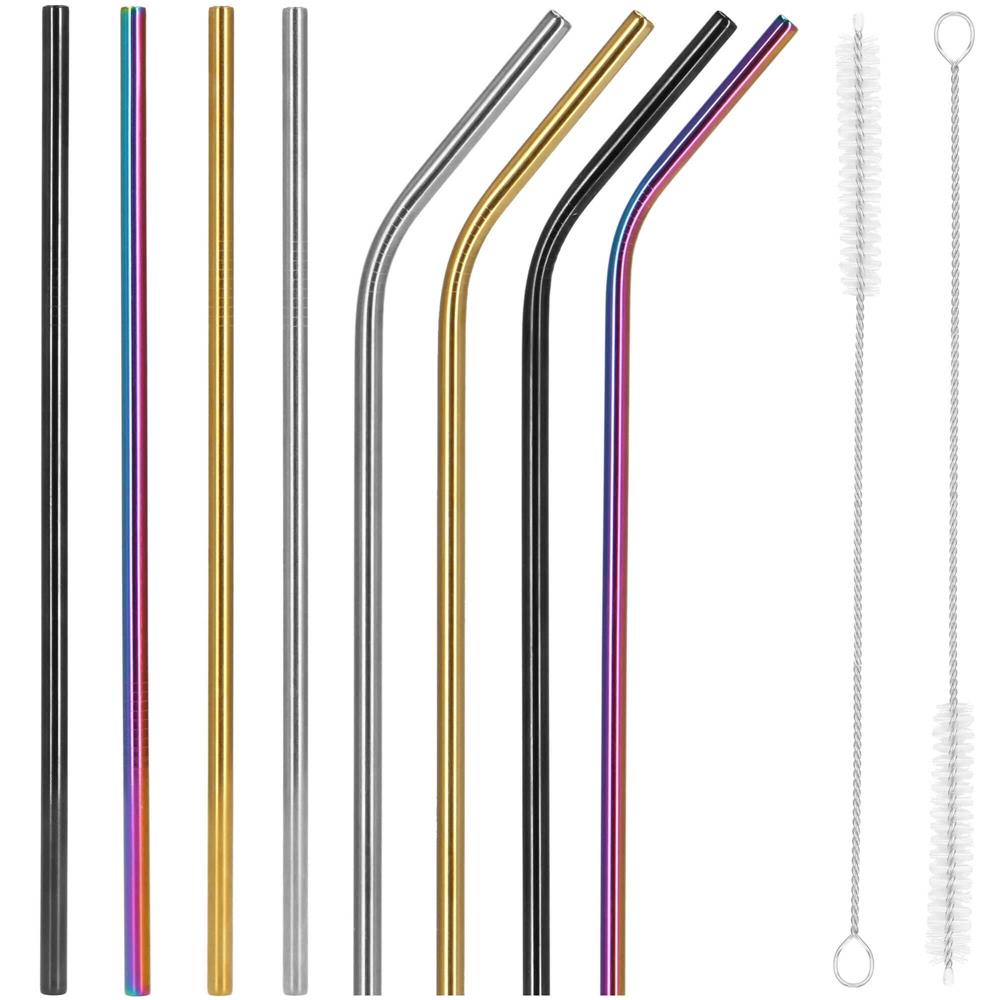 Set 8 paie metalice multicolor, reutilizabile, cu husa depozitare si perii curatat, 215x6 mm