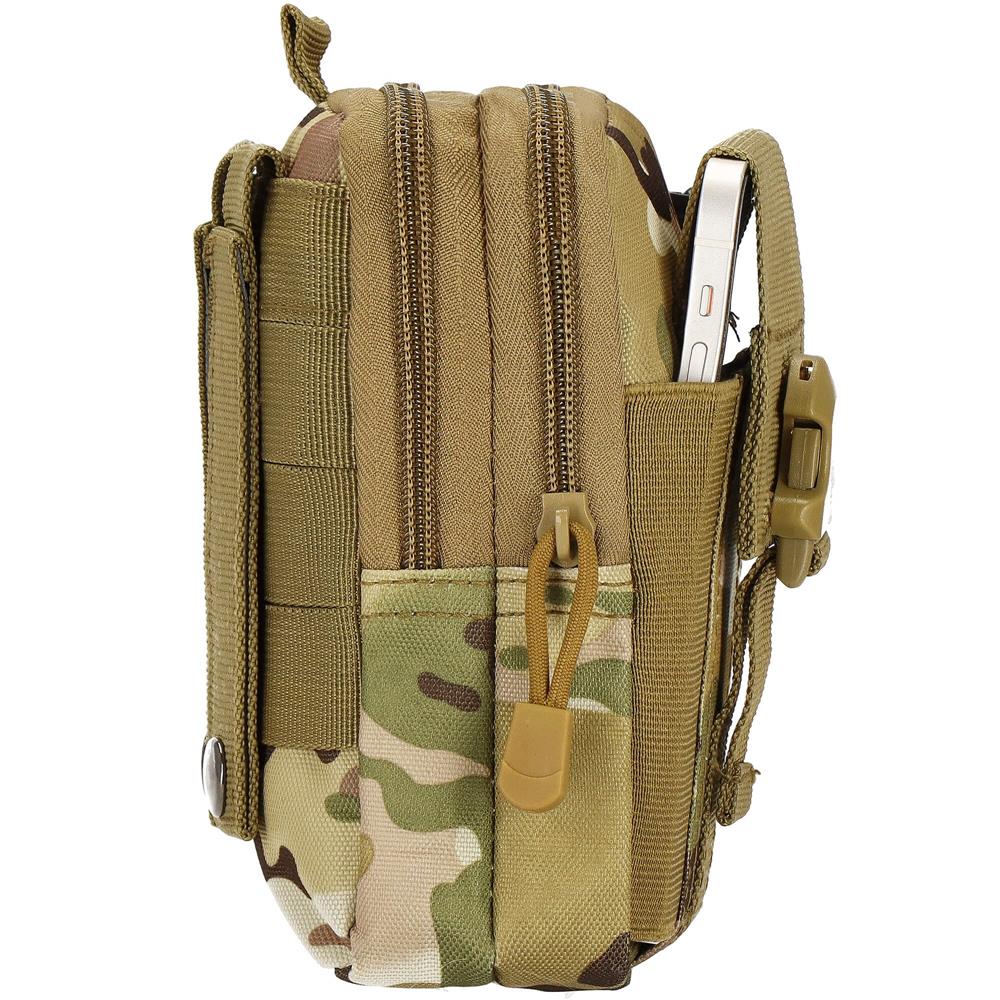 Borseta sport de brau, impermeabila, cu prindere la curea, 18x12x5cm, verde camuflaj