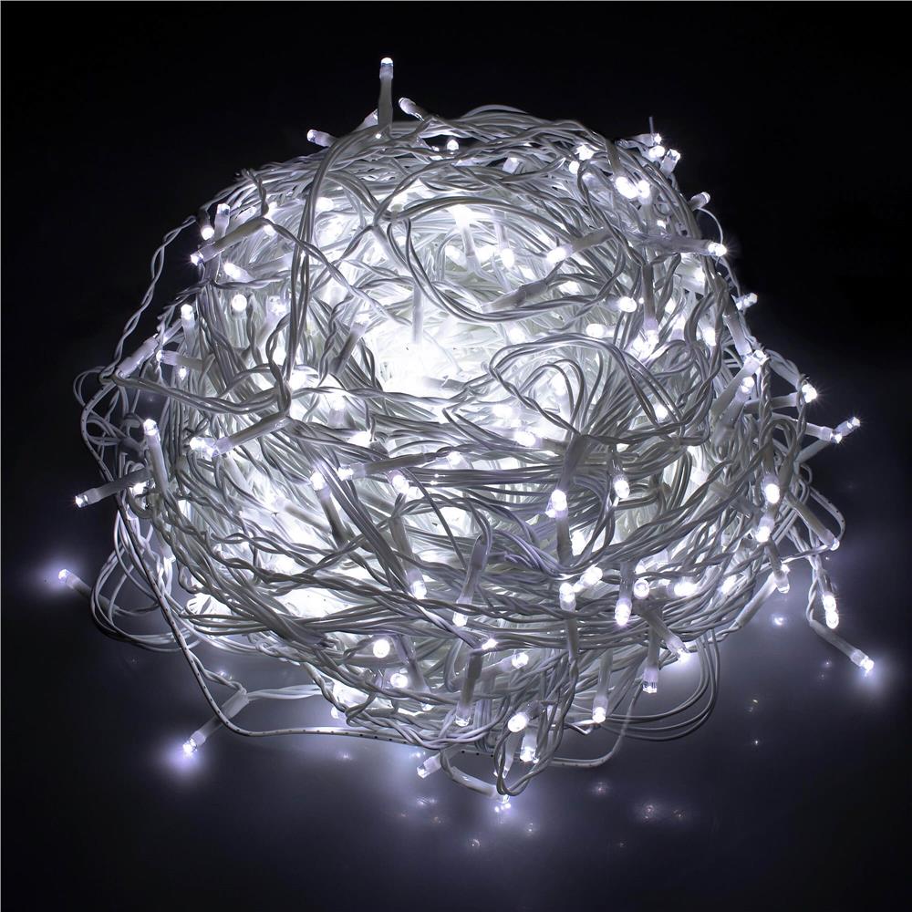 Ghirlanda luminoasa tip perdea 300 LED-uri, 12m, pentru interior/exterior, cu flash, iluminare alba