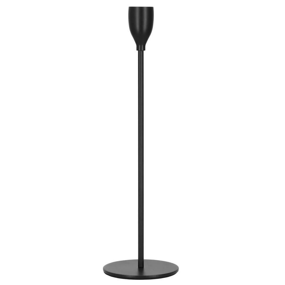 Set 3 suporturi de lumanare din metal, 23, 28 si 33cm, negru