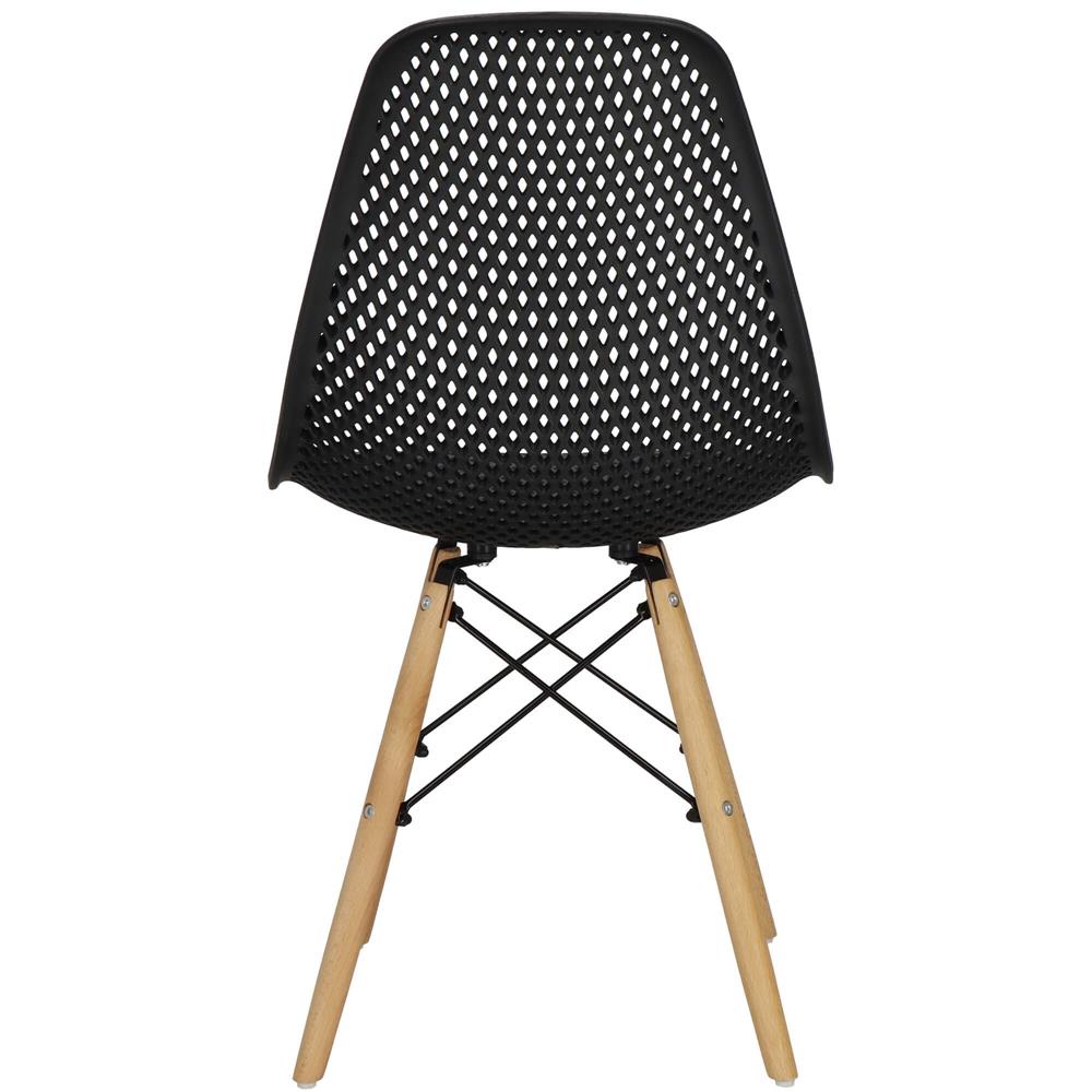 Set 4 scaune dining Milano pentru bucatarie cu textura perforata, 43x83cm, negru