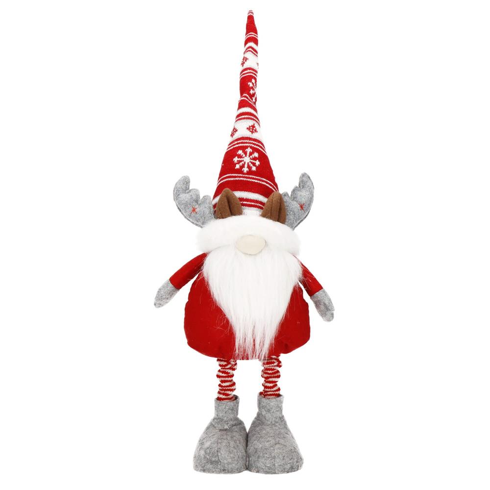 Figurina Craciun, Spiridus, picioare telescopice, inaltime extensibila 60-80cm