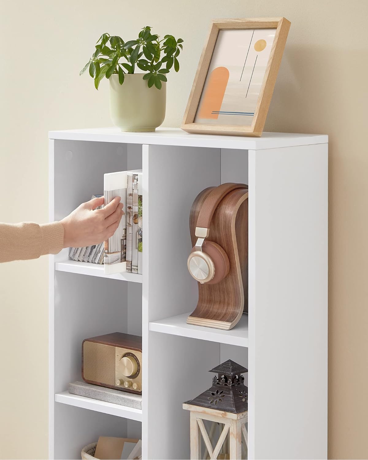 VASAGLE Biblioteca cu 7 compartimente deschise, MDF, 50x24x106cm, alb