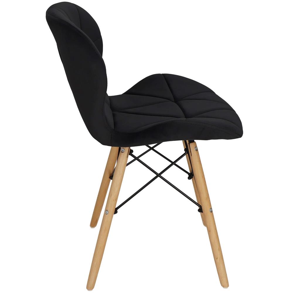 Set 4 scaune dining Torino pentru bucatarie tapitat cu catifea, 40x72cm, negru