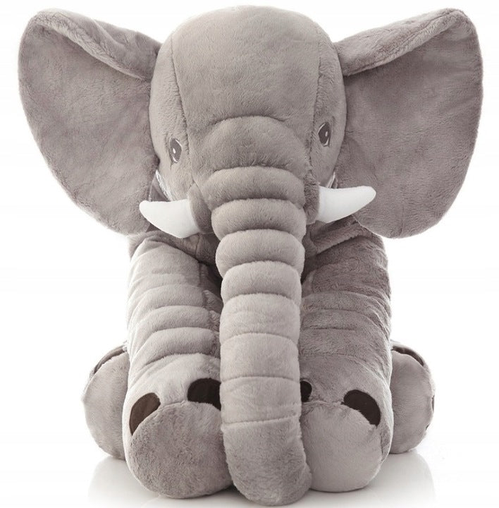 Jucarie plus elefant, tip perna, lavabila, umplutura hipoalergenica, pentru copii si adulti, 70 cm, gri