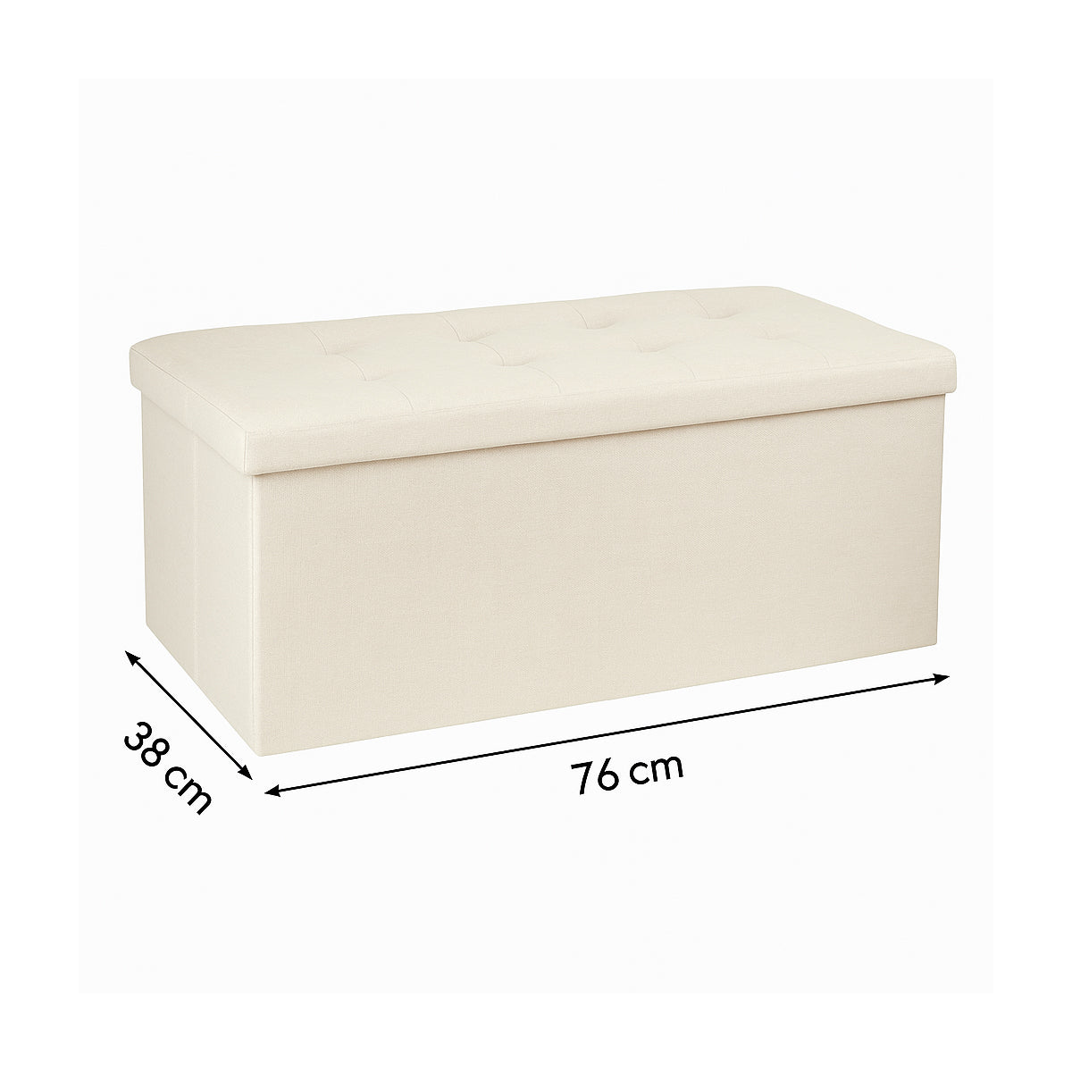 Taburet dublu pliabil Atmosphera Lysandre, MDF si poliester, 76x38x38 cm, bej