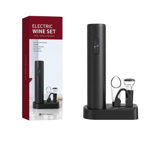Set Tirbuson Electric din 5 piese, Deschizator Electric, cu Baterii, Multifunctional, 23x14cm, Negru