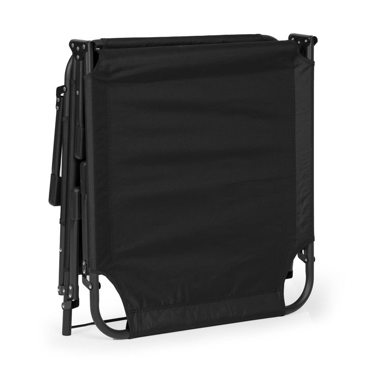 Sezlong pliabil 193x67x79 cm, spatar reglabil 4 pozitii, cadru otel si material Oxford, negru