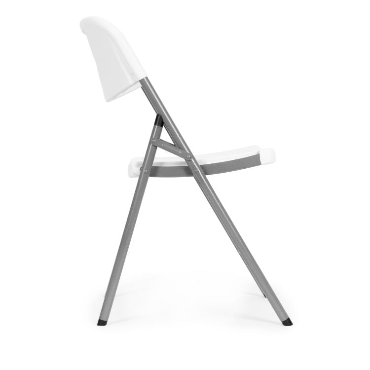 Set 2 scaune pliante 44x58x83 cm, structura metal si sezut HDPE, pliabile si usoare, alb