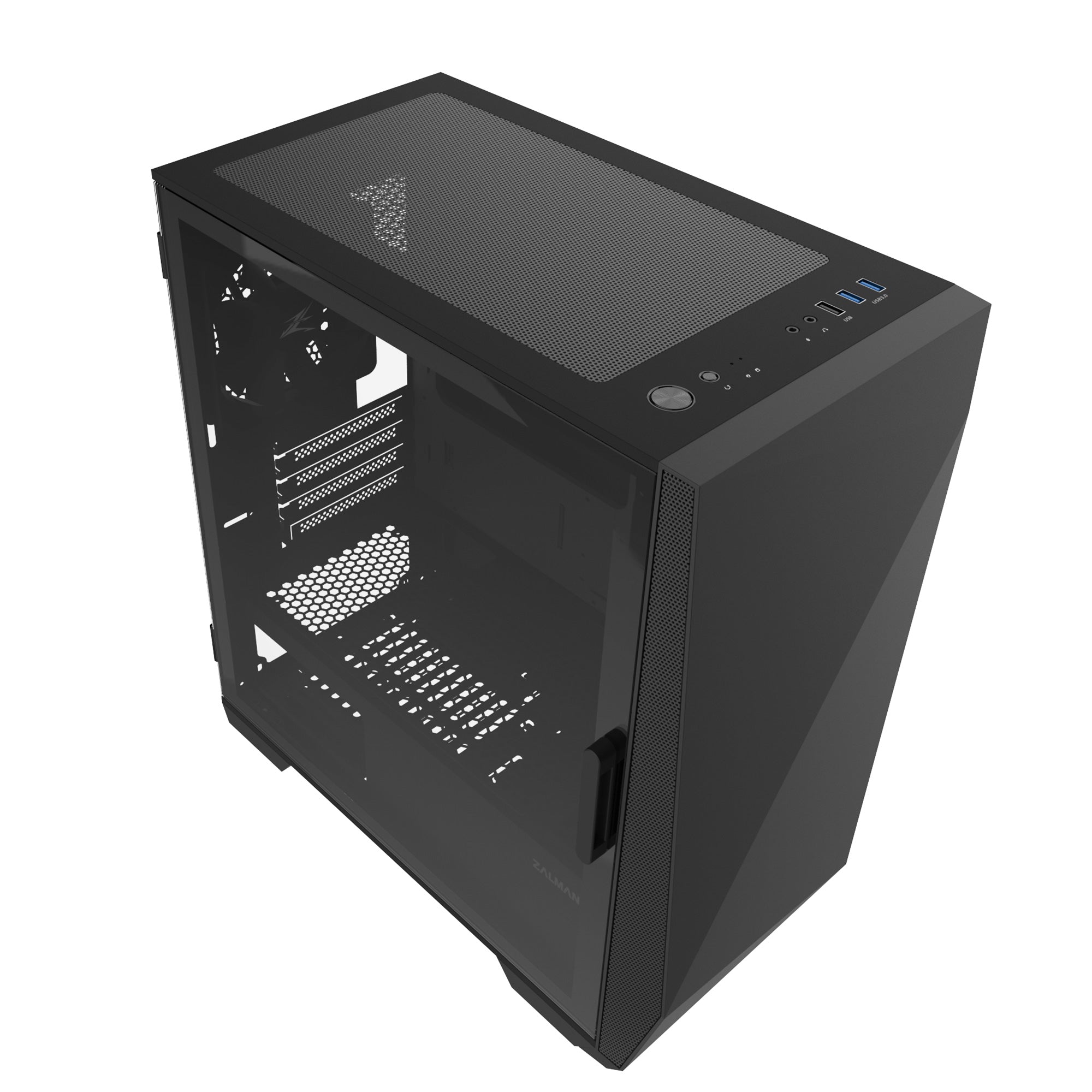 CARCASA Zalman "Z1 Iceberg", middle tower, fara sursa, suporta 5xfan, 3xfan inclus, USB 3.1 gen1 x 2, USB 2.0 x 1, audio+mic, 4 sloturi expansiune, negru "Z1 Iceberg Black"
