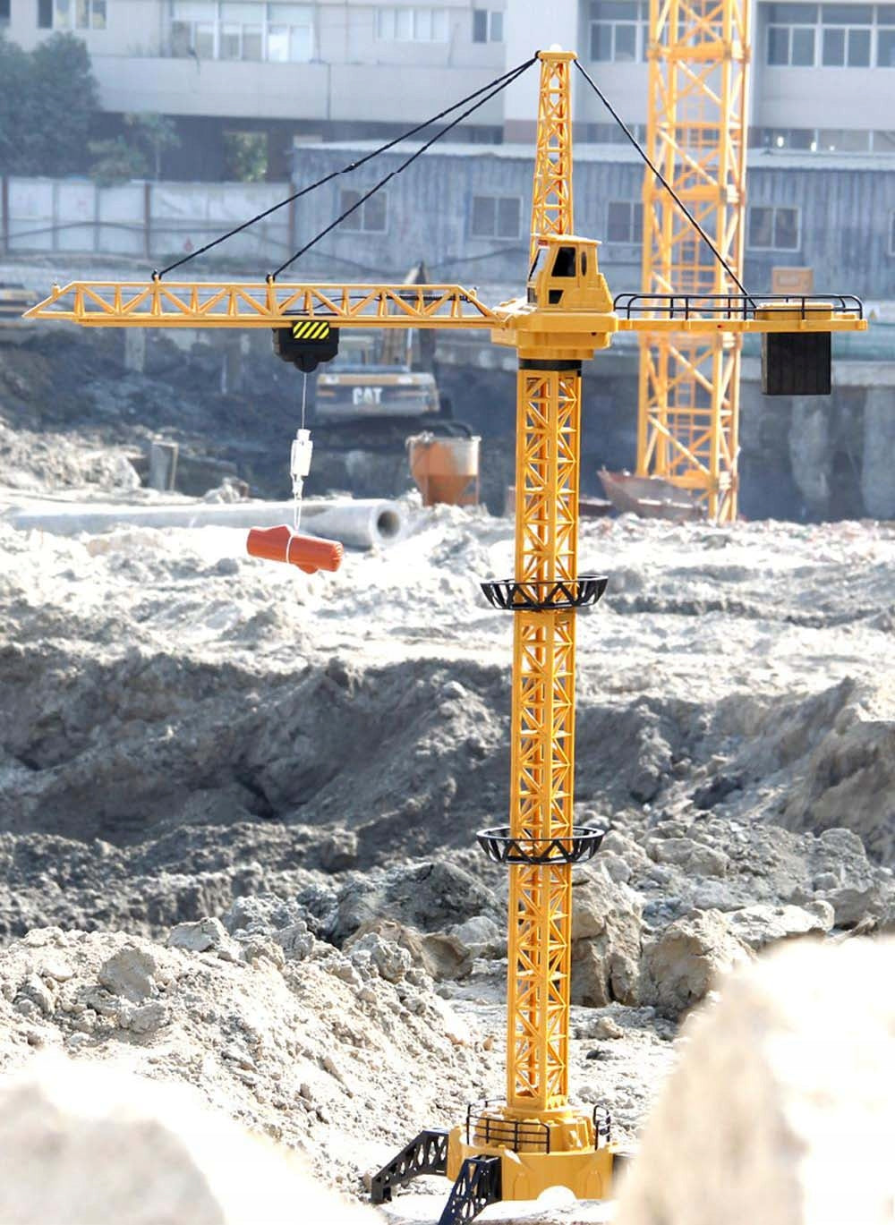 Macara construction RC pentru copii, 128 cm, cu lumini, sunete si accesorii incluse - 6