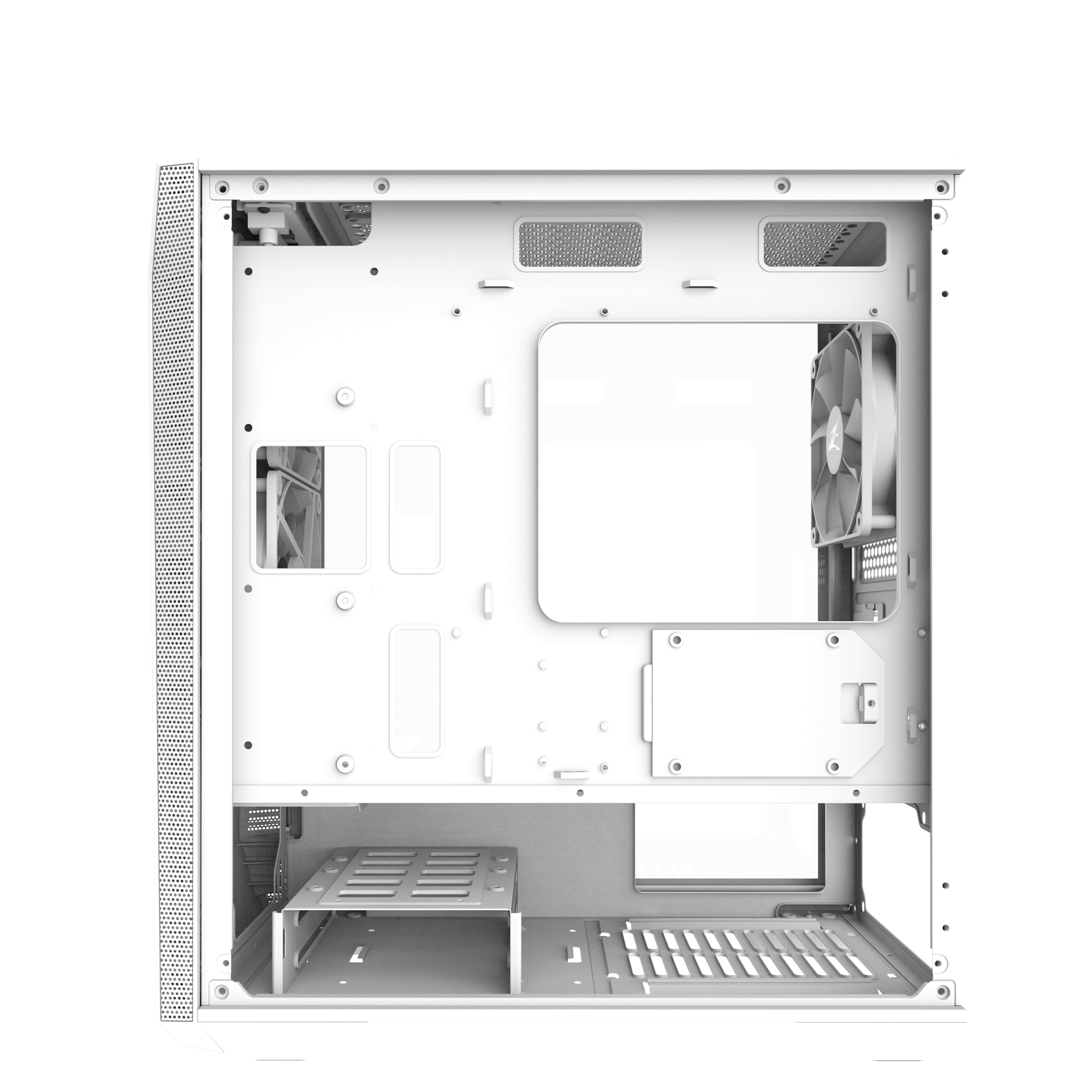 CARCASA Zalman "Z1 Iceberg", mini tower, , fara sursa, suporta 5xfan, 3xfan inclus, , USB 3.1 gen1 x 2, USB 2.0 x 1, audio+mic, 4 sloturi expansiune, alb, "Z1 Iceberg White"