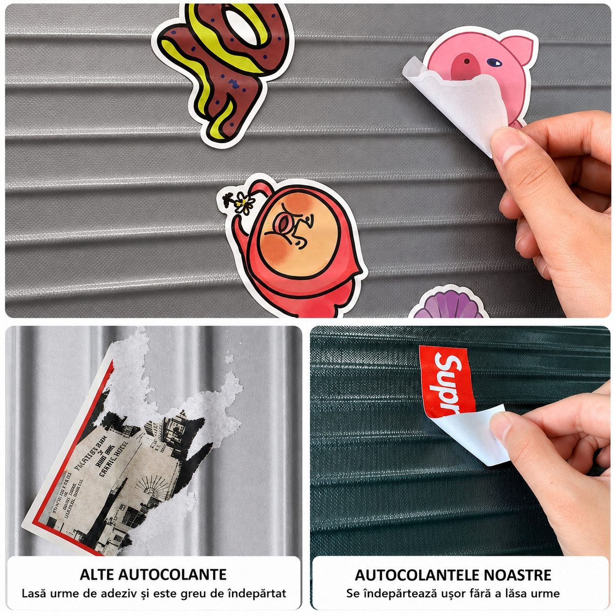 Set 50 Stickere Decorative, Modele Dinozauri Cartoon, Impermeabile, Aproximativ 5 x 6 cm, Multicolor