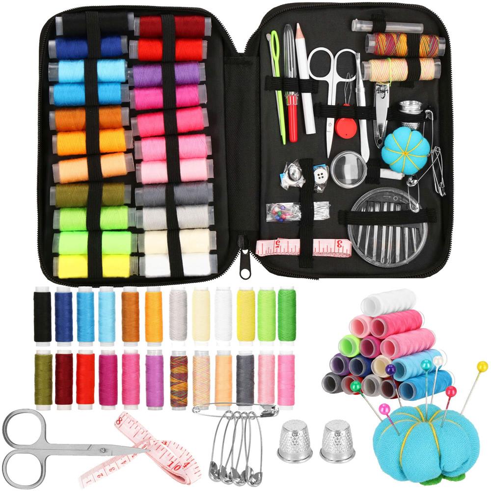 Set articole de cusut cu geanta de depozitare, 100 piese