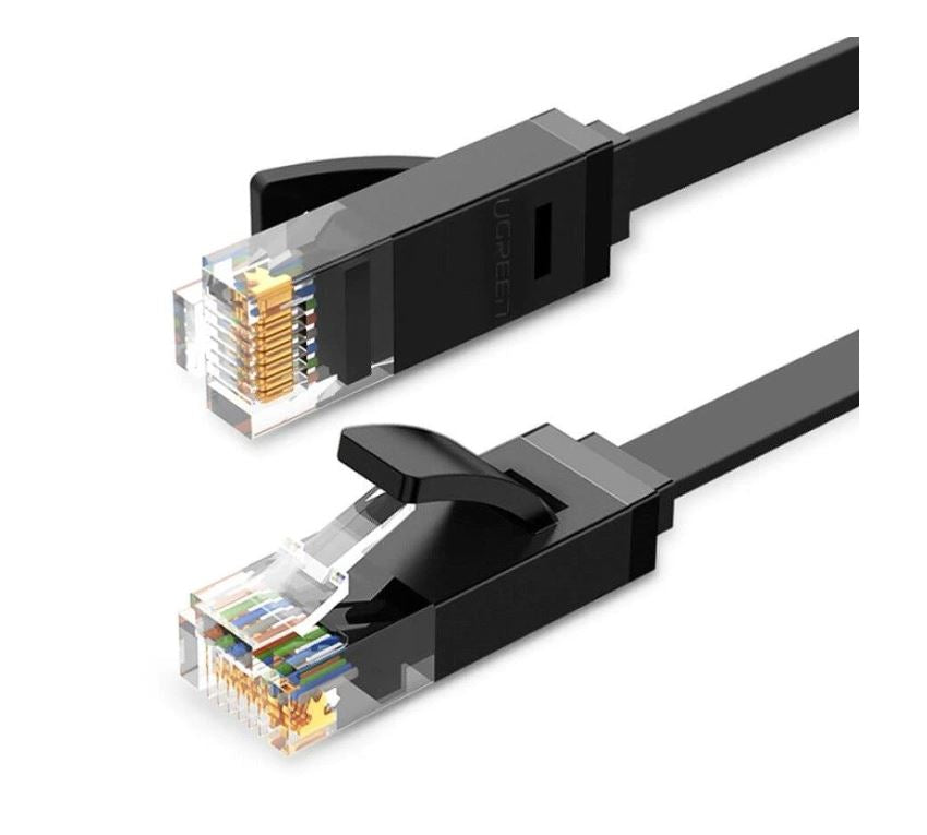 PATCH CORD UTP Ugreen Cat6, "NW102" fire din cupru, flat cable, viteza maxima 1 Gbps, 3m, negru "50175" - 6957303851751