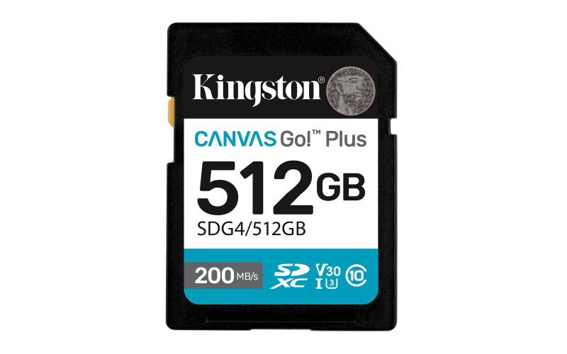 Kingston 512GB SDXC Canvas Go Plus Gen4 200MB/s C