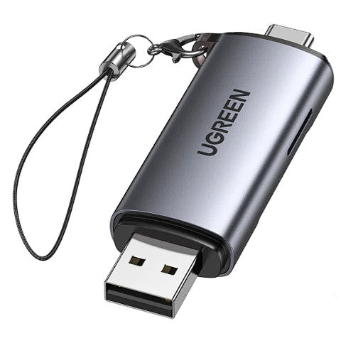 CARD READER extern Ugreen,"CM185" interfata USB 3.0/USB Type-C 3.0,citeste/scrie:SD,microSD viteza pana la 5 Gbps,suporta carduri maxim 2TB,plastic,black "50706" -6957303857067